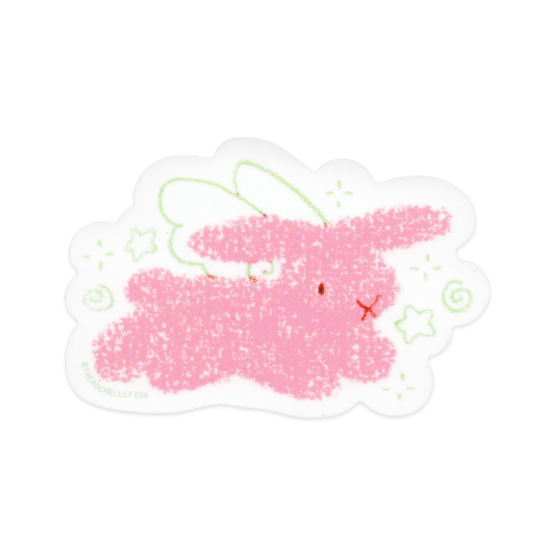 'Bunny Angel' Flake Vinyl Sticker