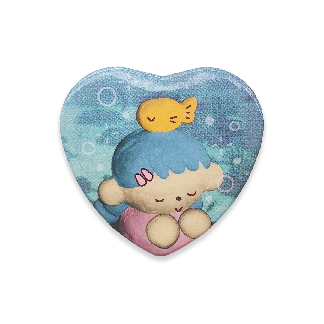 'Nap Time' Heart Button Pin