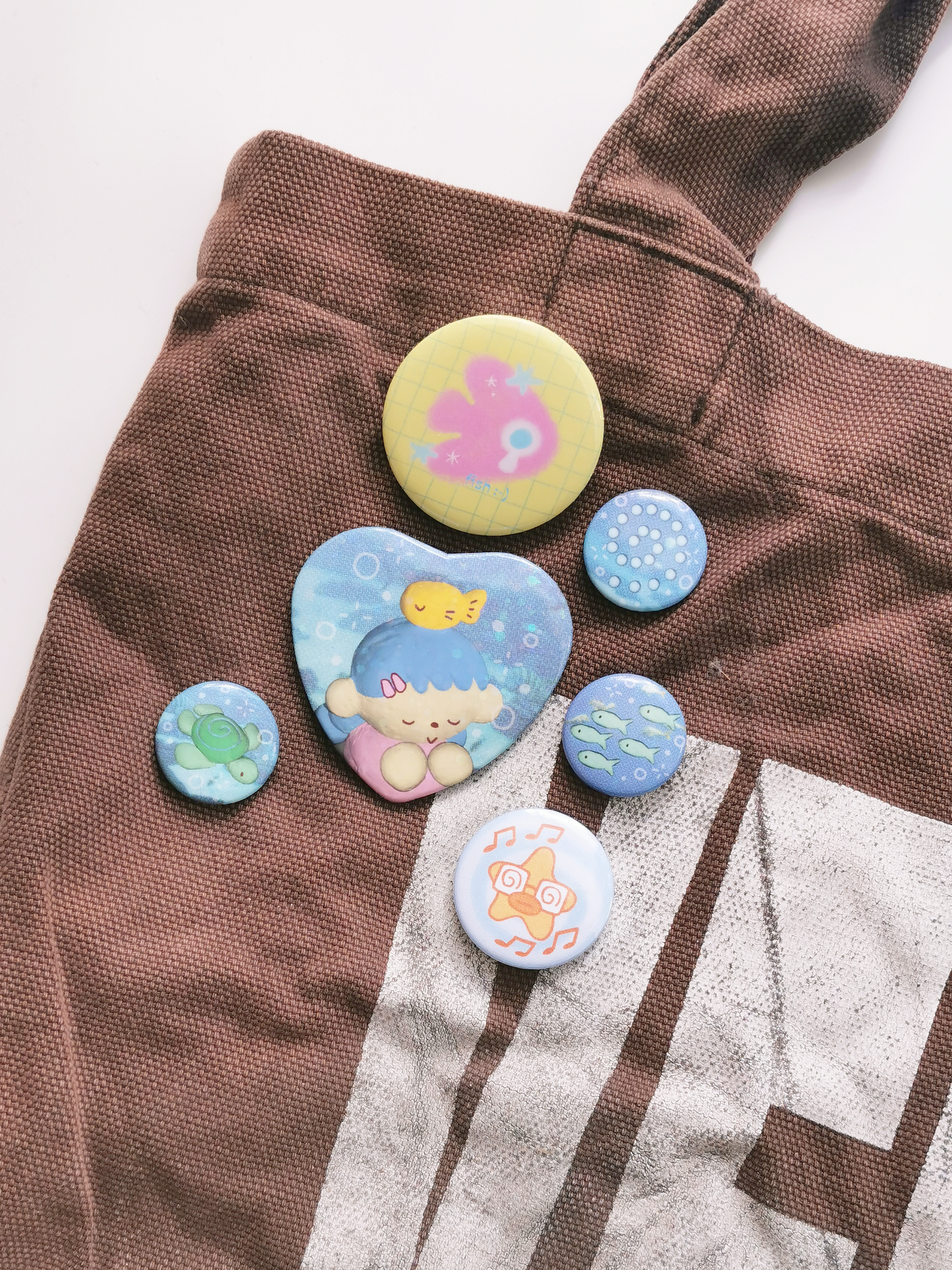 'Nap Time' Heart Button Pin