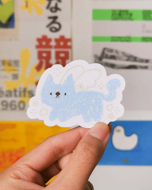 'Kitten Angel' Flake Vinyl Sticker