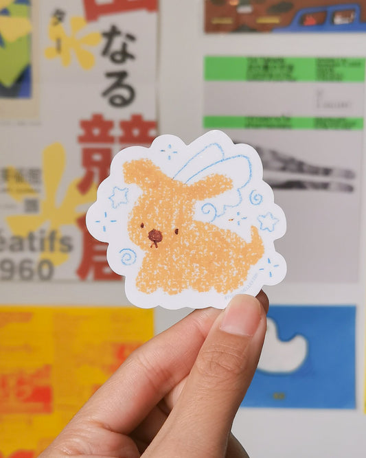 'Puppy Angel' Flake Vinyl Sticker
