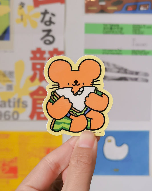 ‘Sandwich Mouse’ Flake Vinyl Sticker