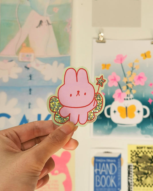'Fairy Bun' Flake Vinyl Sticker