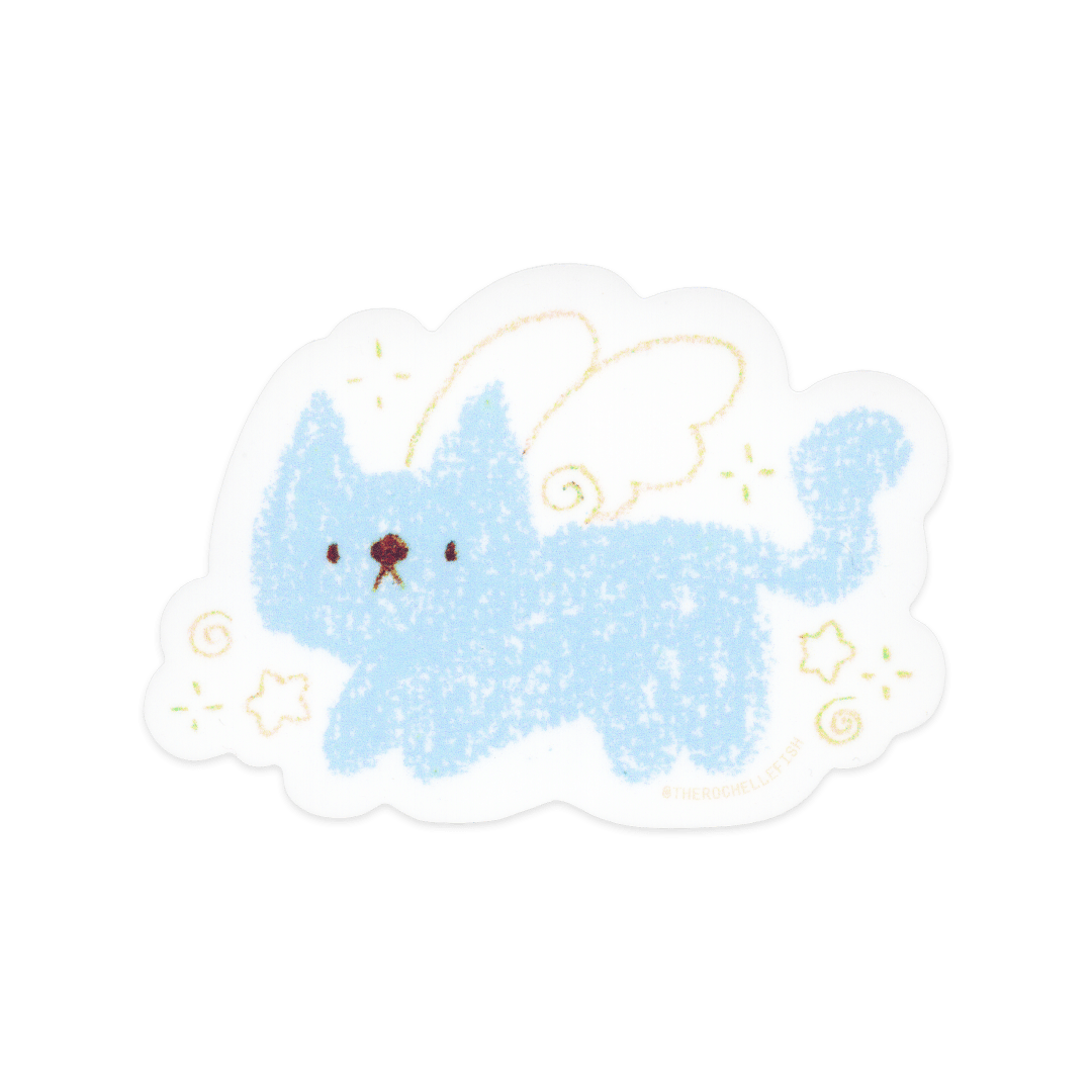 'Kitten Angel' Flake Vinyl Sticker