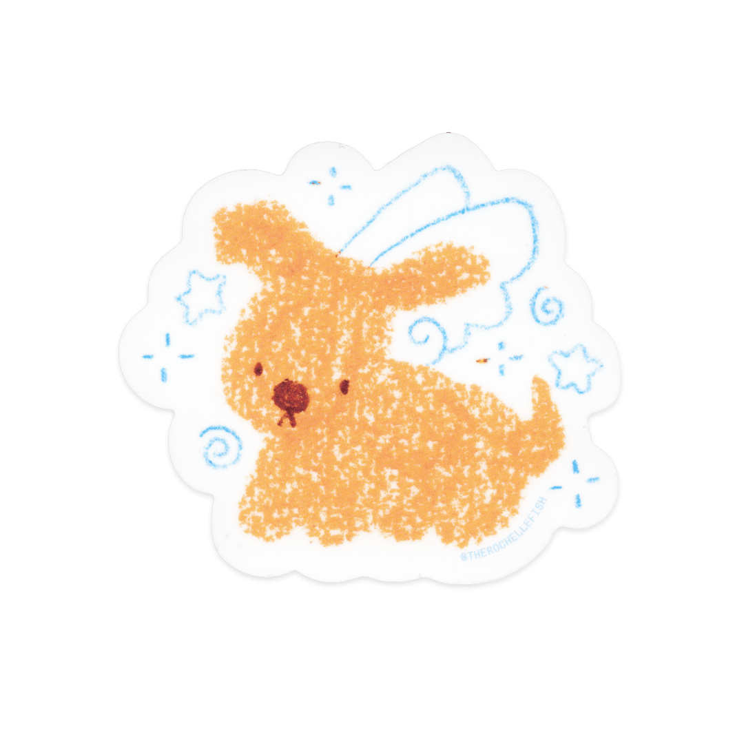 'Puppy Angel' Flake Vinyl Sticker