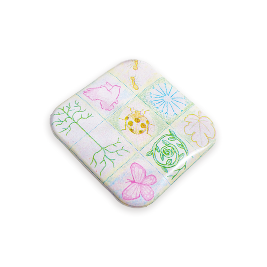 'Earth's Symphony' 🪲🌸🦋🌻 Square Button Pin