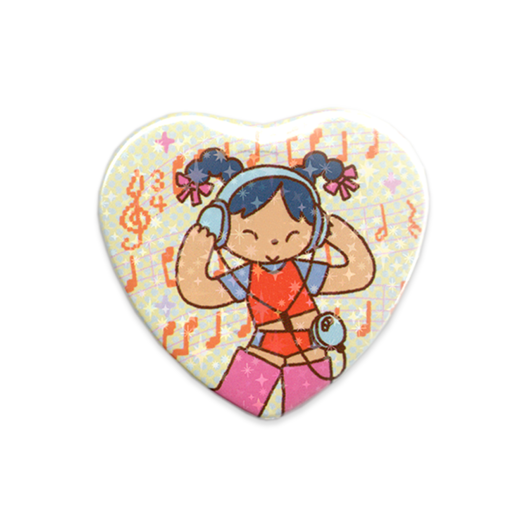 'Sweet Melody' Heart Button Pin