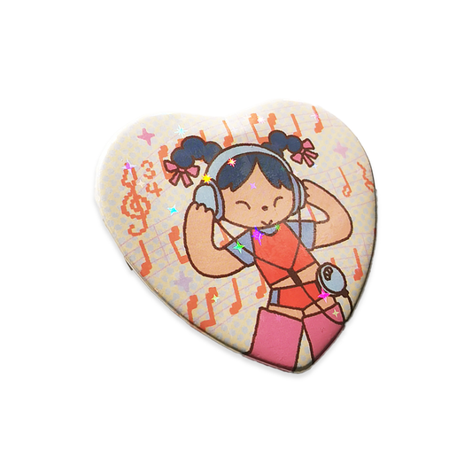 'Sweet Melody' Heart Button Pin