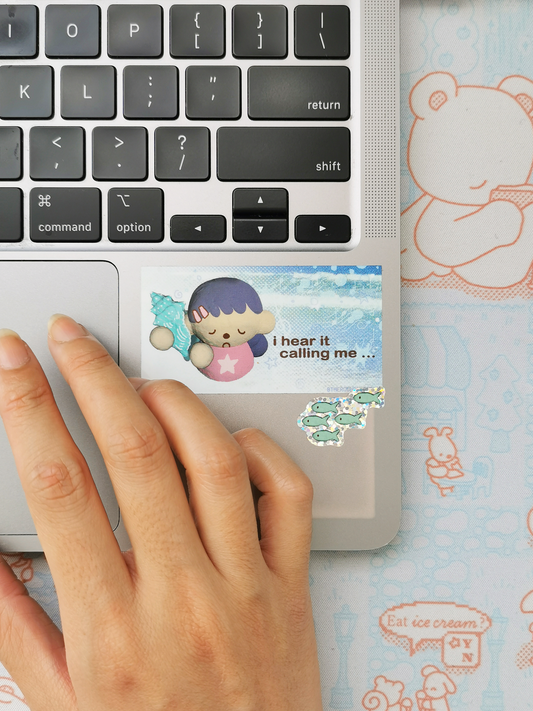 'i hear it calling me...' Flake Vinyl Sticker