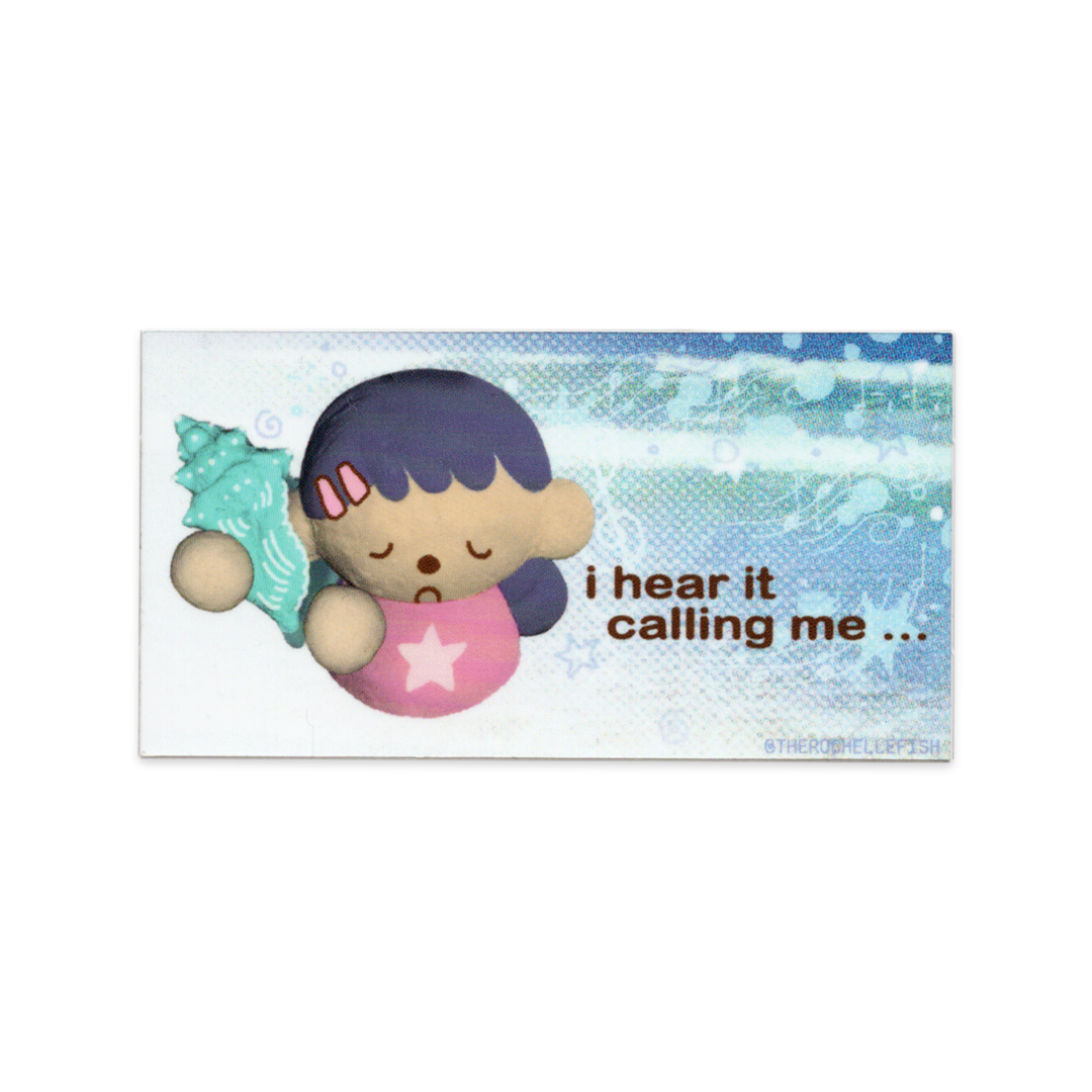 'i hear it calling me...' Flake Vinyl Sticker