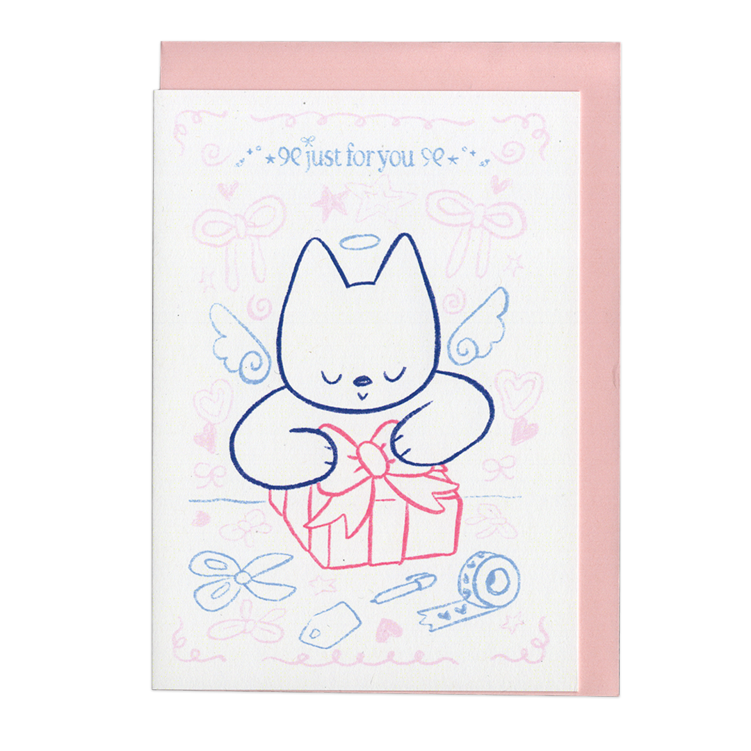Wrapping Cat ♡ Greeting Card
