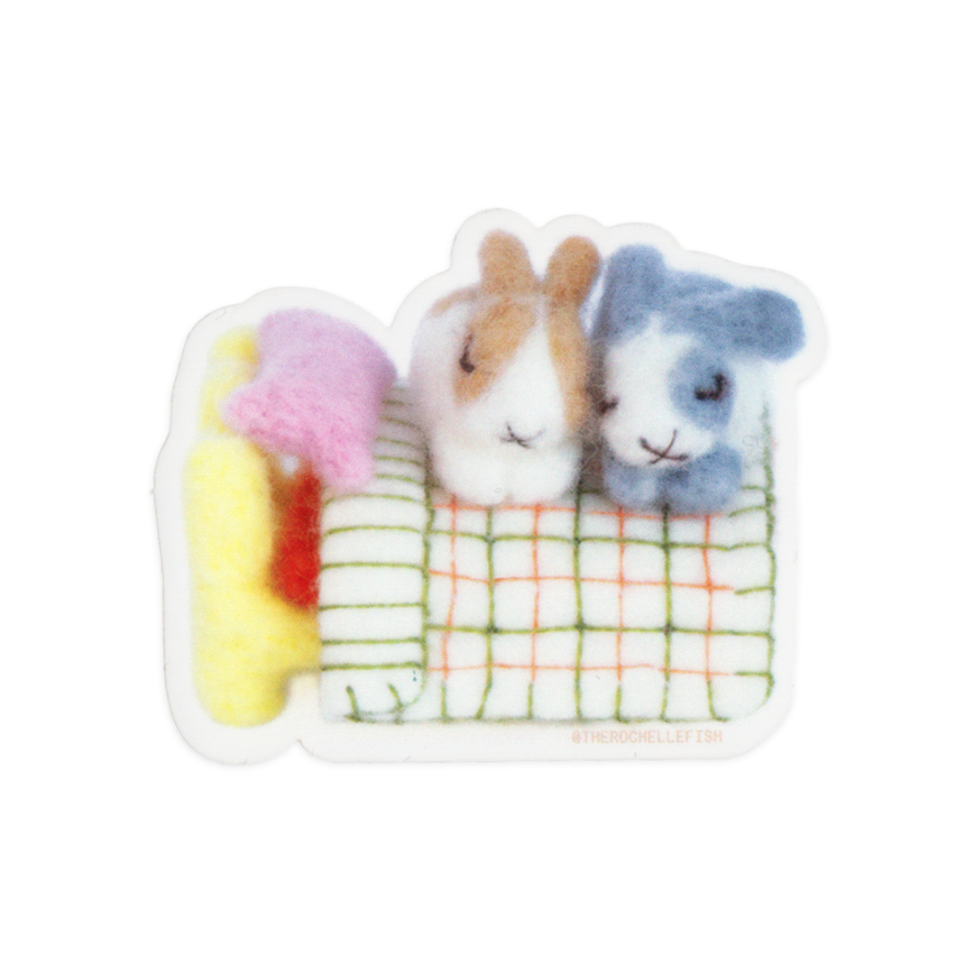 'Twin Bed' 🐇🐇 🛏️ Flake Vinyl Sticker