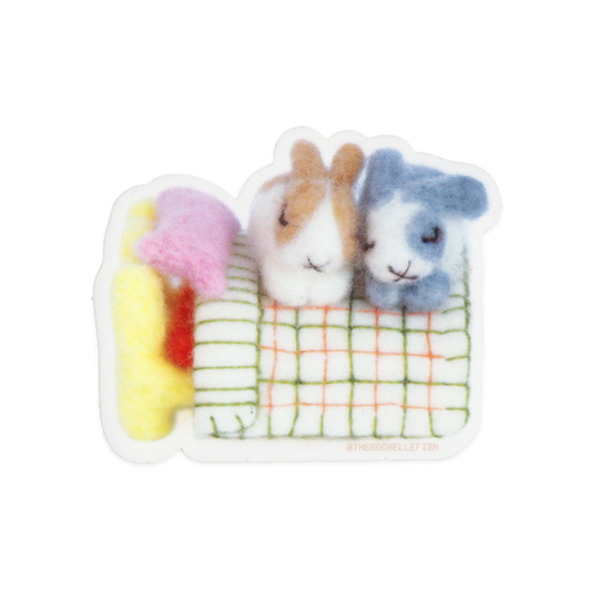 'Twin Bed' 🐇🐇 🛏️ Flake Vinyl Sticker