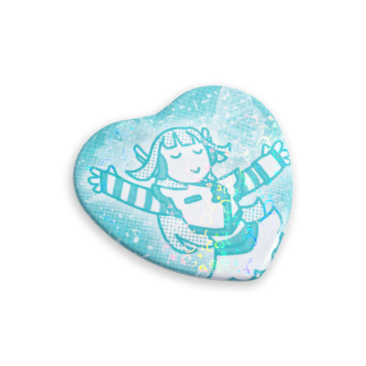 'Epic Tune' 🦋💗🎶 Heart Button Pin