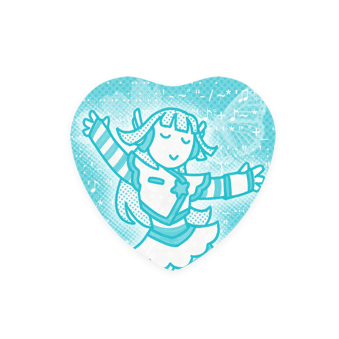 'Epic Tune' 🦋💗🎶 Heart Button Pin [PREORDER]