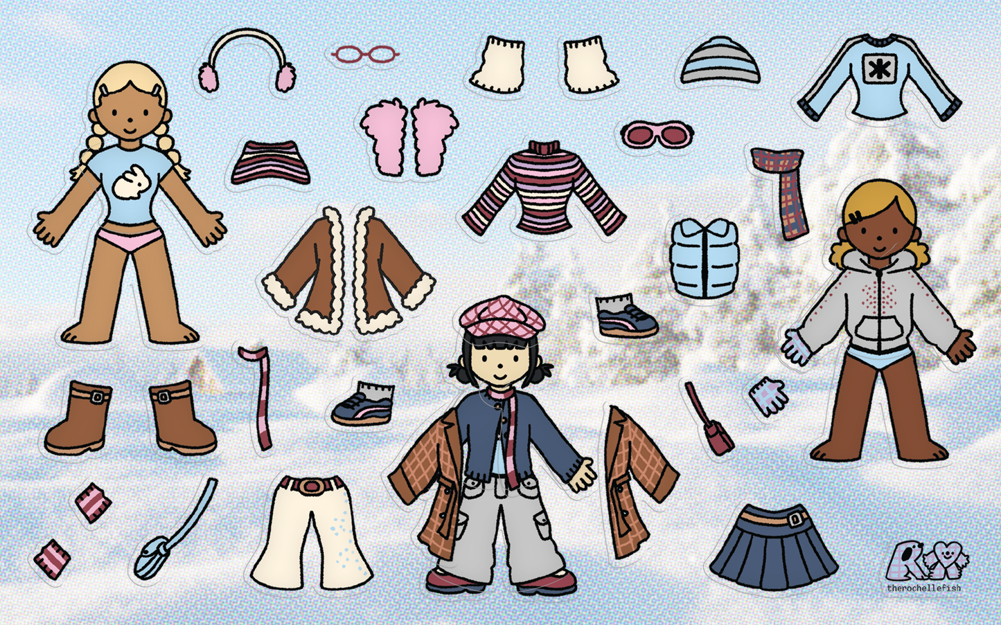 'Winter Dress Up' ❄️🧣 Sticker Sheet [PREORDER]