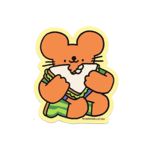 ‘Sandwich Mouse’ Flake Vinyl Sticker