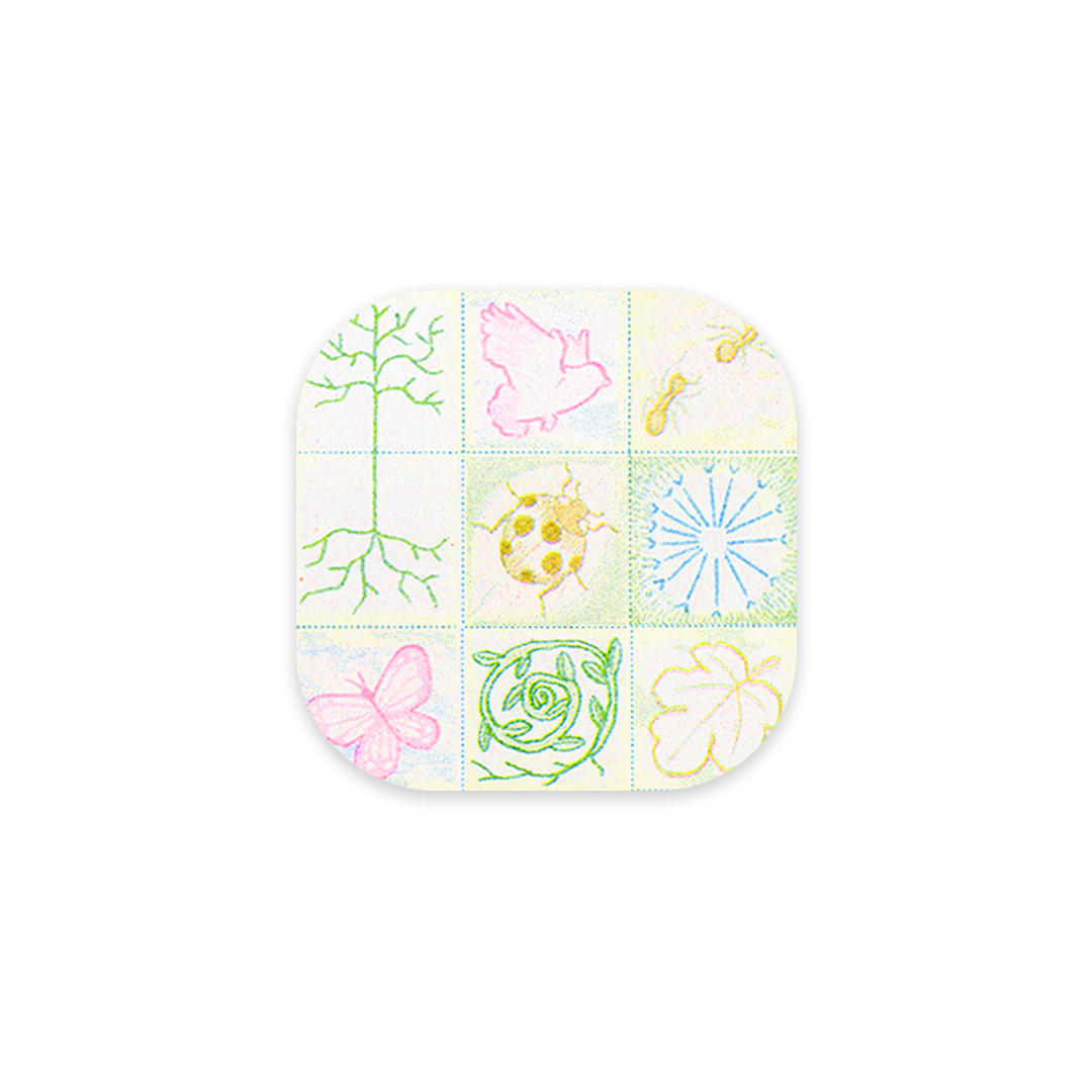 'Earth's Symphony' 🪲🌸🦋🌻 Square Button Pin [PREORDER]