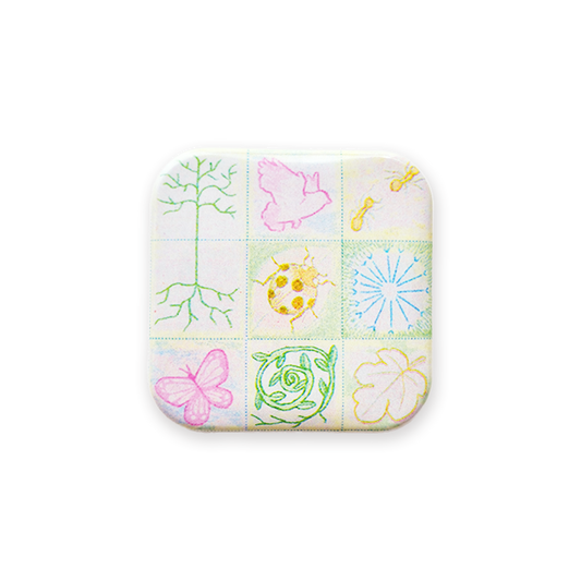 'Earth's Symphony' 🪲🌸🦋🌻 Square Button Pin