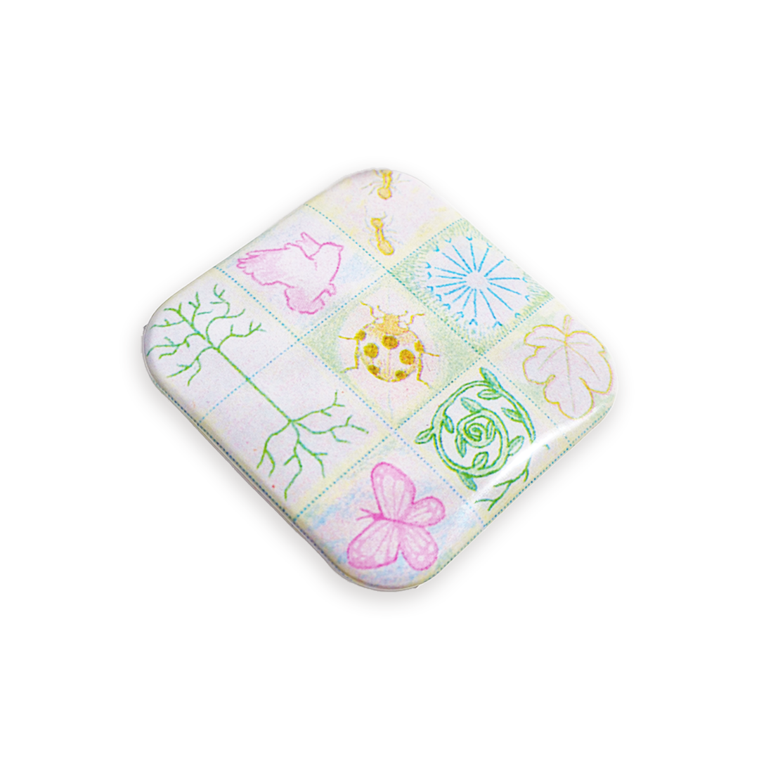 'Earth's Symphony' 🪲🌸🦋🌻 Square Button Pin