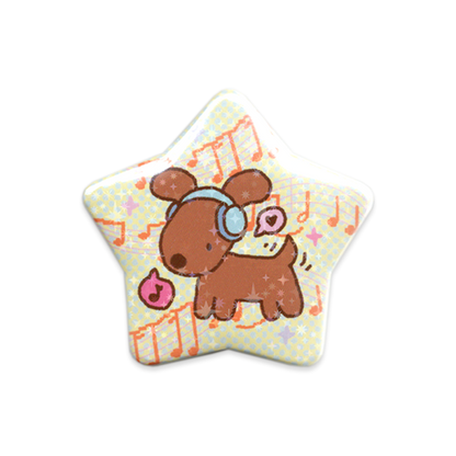 'Bork!' Star Button Pin