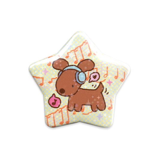 'Bork!' Star Button Pin
