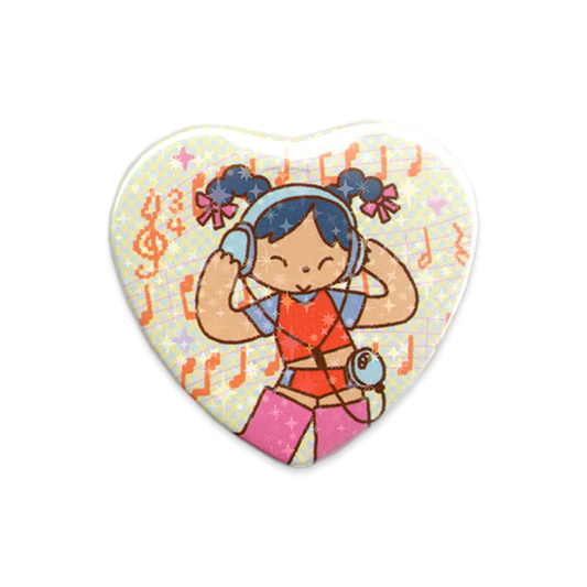 'Sweet Melody' Heart Button Pin