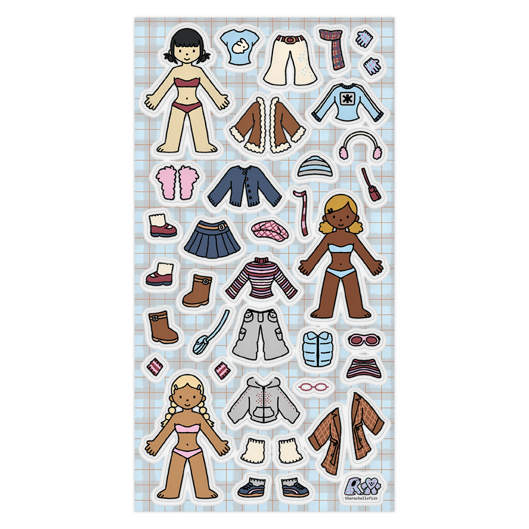 'Winter Dress Up' ❄️🧣 Sticker Sheet [PREORDER]