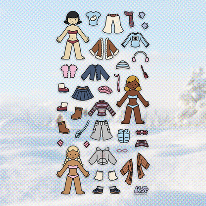 'Winter Dress Up' ❄️🧣 Sticker Sheet [PREORDER]