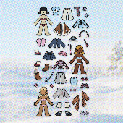 'Winter Dress Up' ❄️🧣 Sticker Sheet
