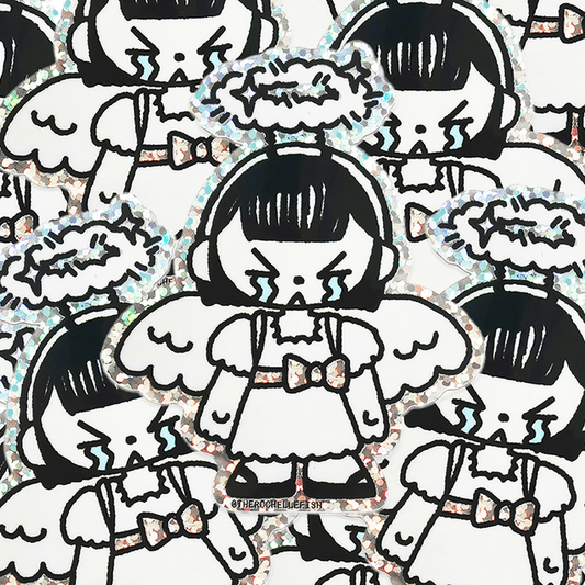 Crying Angel 💧🪽 Flake Vinyl Sticker