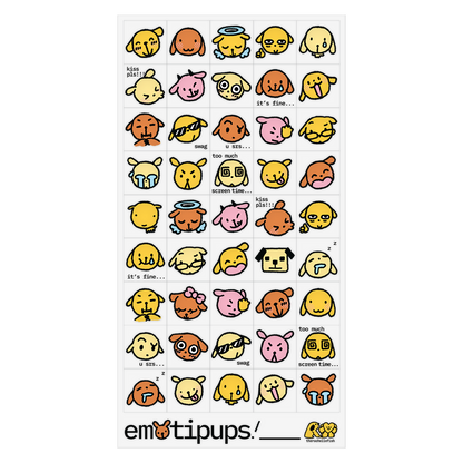 'Emotipups' 😋 Sticker Sheet [PREORDER]