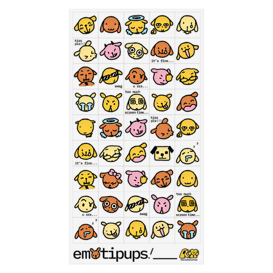 'Emotipups' 😋 Sticker Sheet [PREORDER]