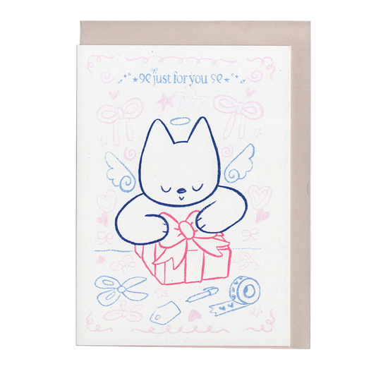Wrapping Cat ♡ Greeting Card