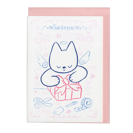 Wrapping Cat ♡ Greeting Card